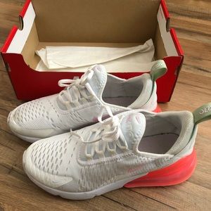 Nike air max white and pink sneakers